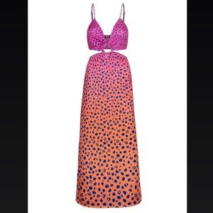 Rogue Midi Dress - Pink Ombré Leopard